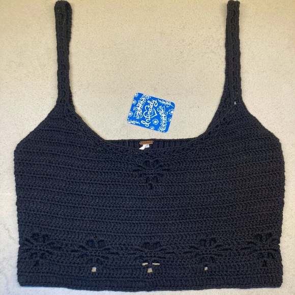 FREE PEOPLE🌻 Crochet Crop Sweater Cami - Picture 8 of 13
